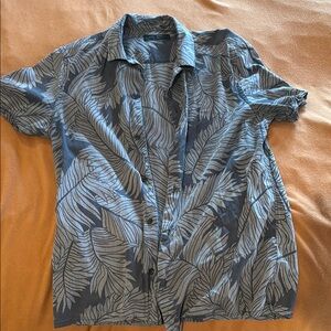 All Saints Gray and Black Casual Button Down Shirt